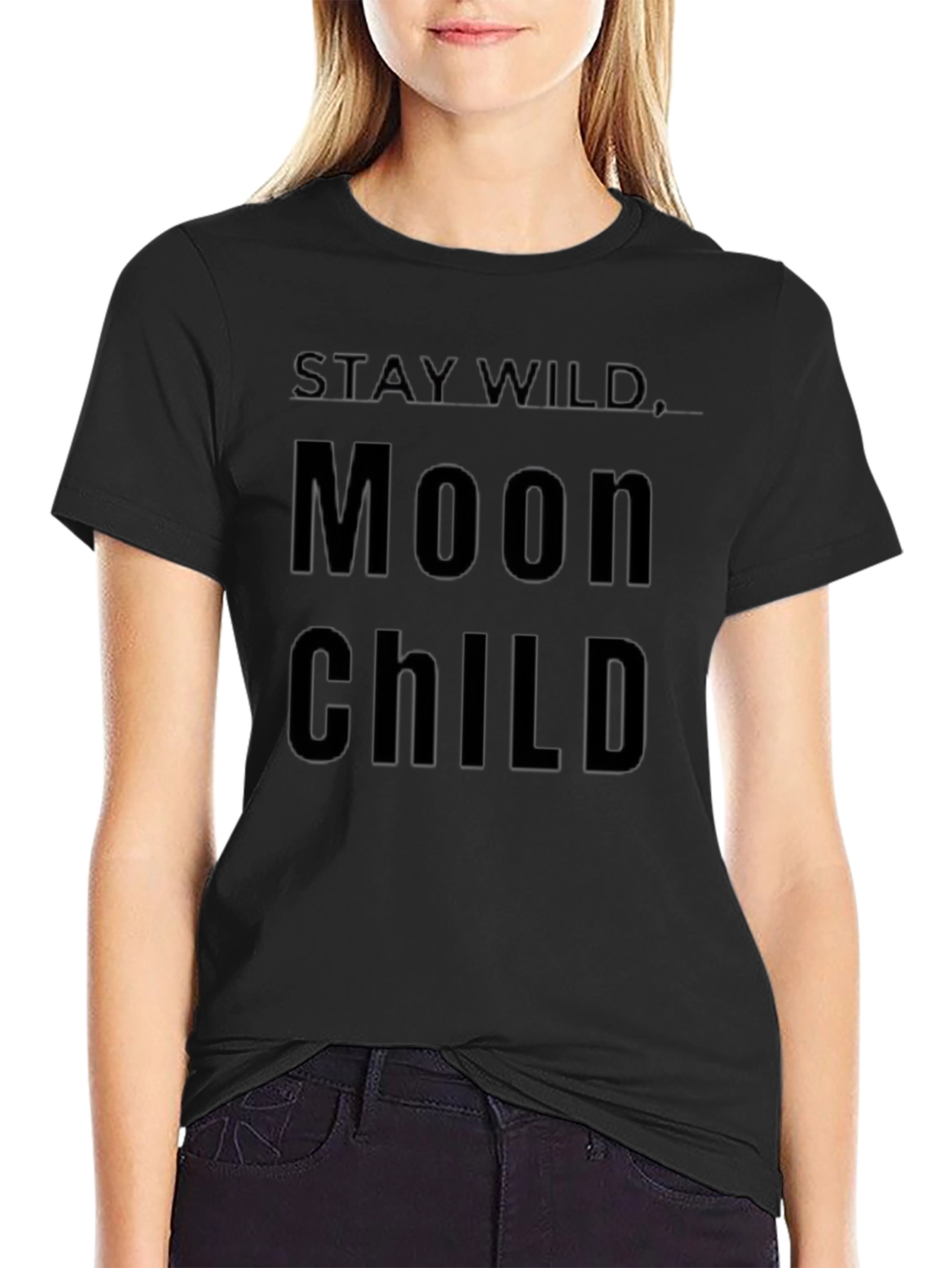 Camiseta Negra Moon Child