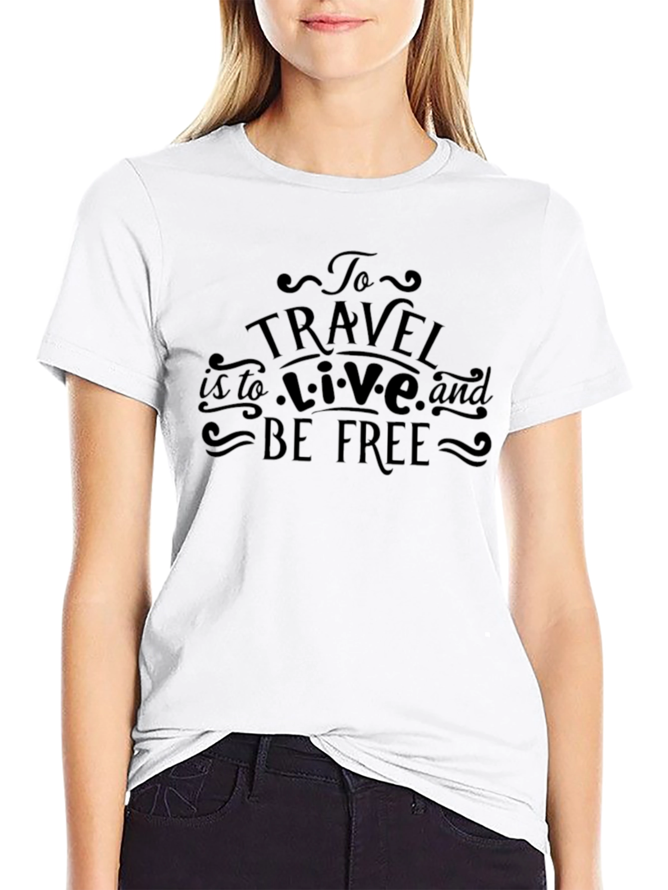 Camiseta Negra: Viajar es Vivir Ser Libre