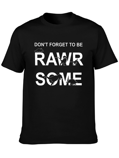Camiseta Negra RawrSome de Dinosaurios