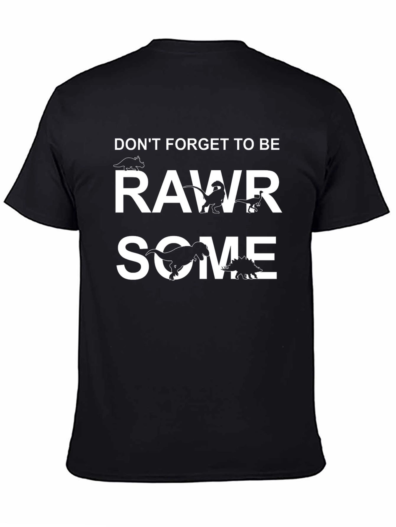 Camiseta Negra RawrSome de Dinosaurios