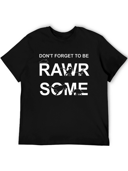 Camiseta Negra RawrSome de Dinosaurios