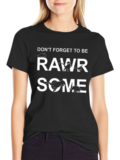 Camiseta Negra RawrSome de Dinosaurios