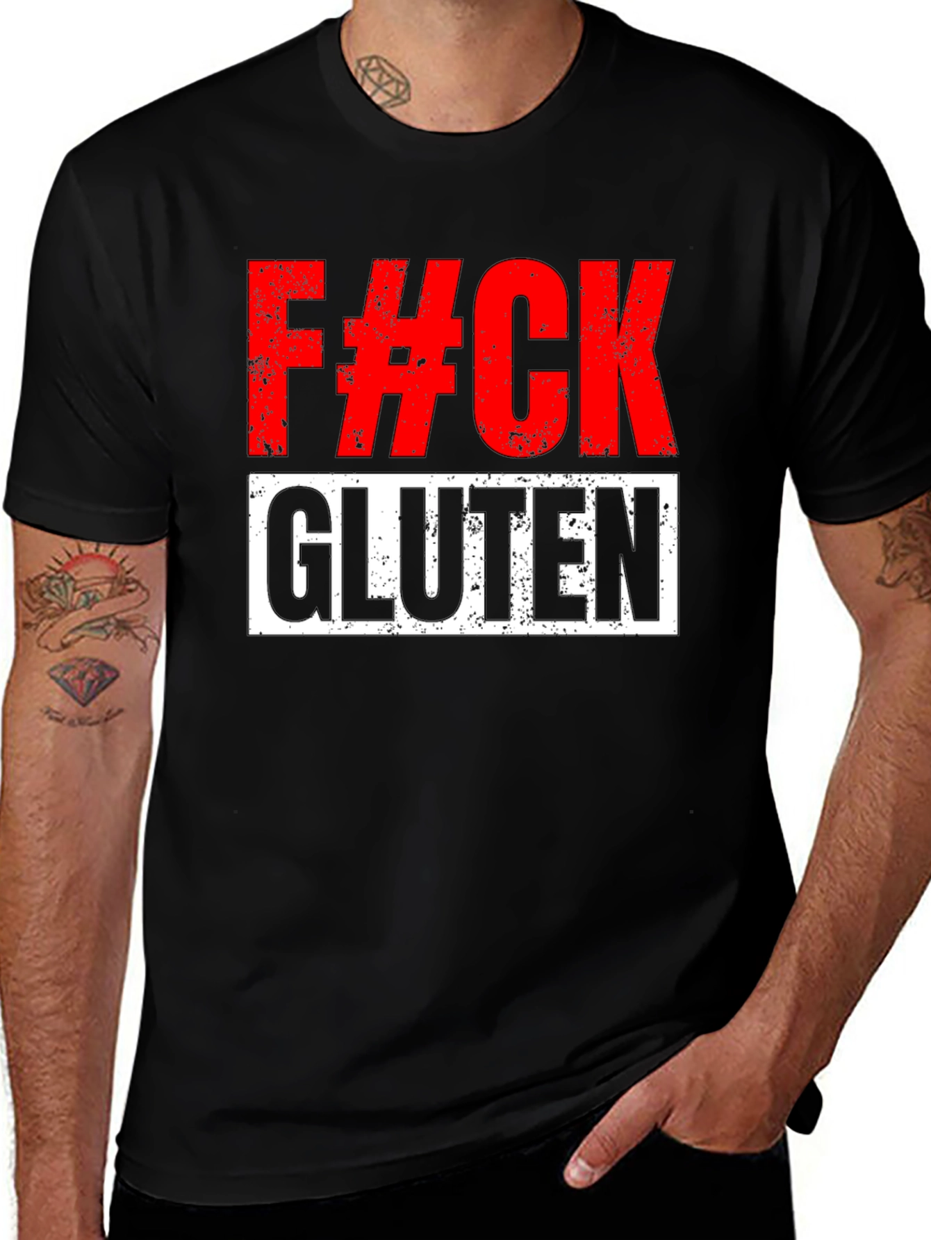 Camiseta Negra: ¡Al diablo con el Gluten!