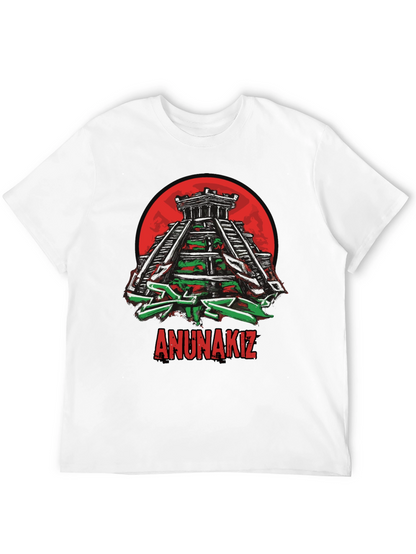 Camiseta Negra Anunnakiz Diseño Pirámide Maya