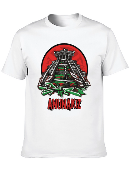 Camiseta Negra Anunnakiz Diseño Pirámide Maya