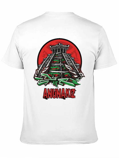 Camiseta Negra Anunnakiz Diseño Pirámide Maya