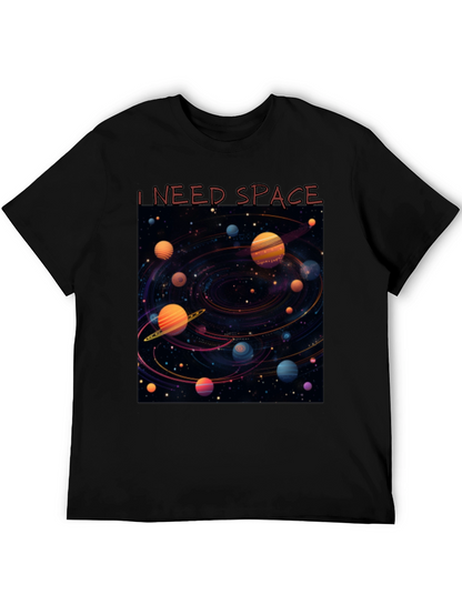 Camiseta Negra Necesito Espacio Diseño Galaxia