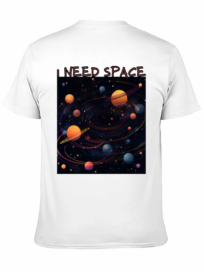 Camiseta Negra Necesito Espacio Diseño Galaxia