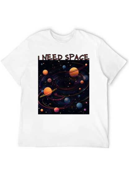 Camiseta Negra Necesito Espacio Diseño Galaxia