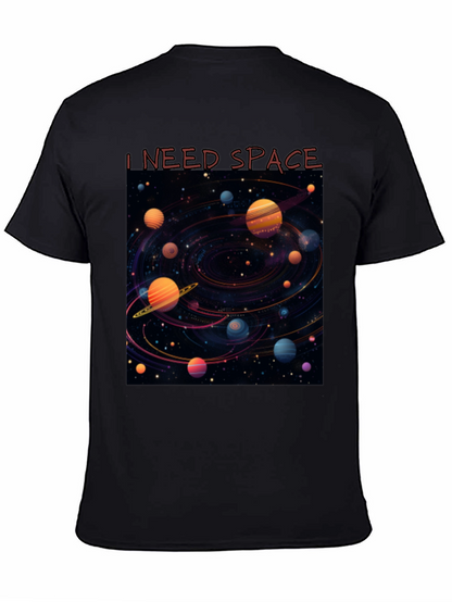 Camiseta Negra Necesito Espacio Diseño Galaxia