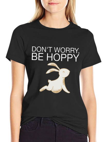 Camiseta Negra Be Hoppy Conejo Primavera