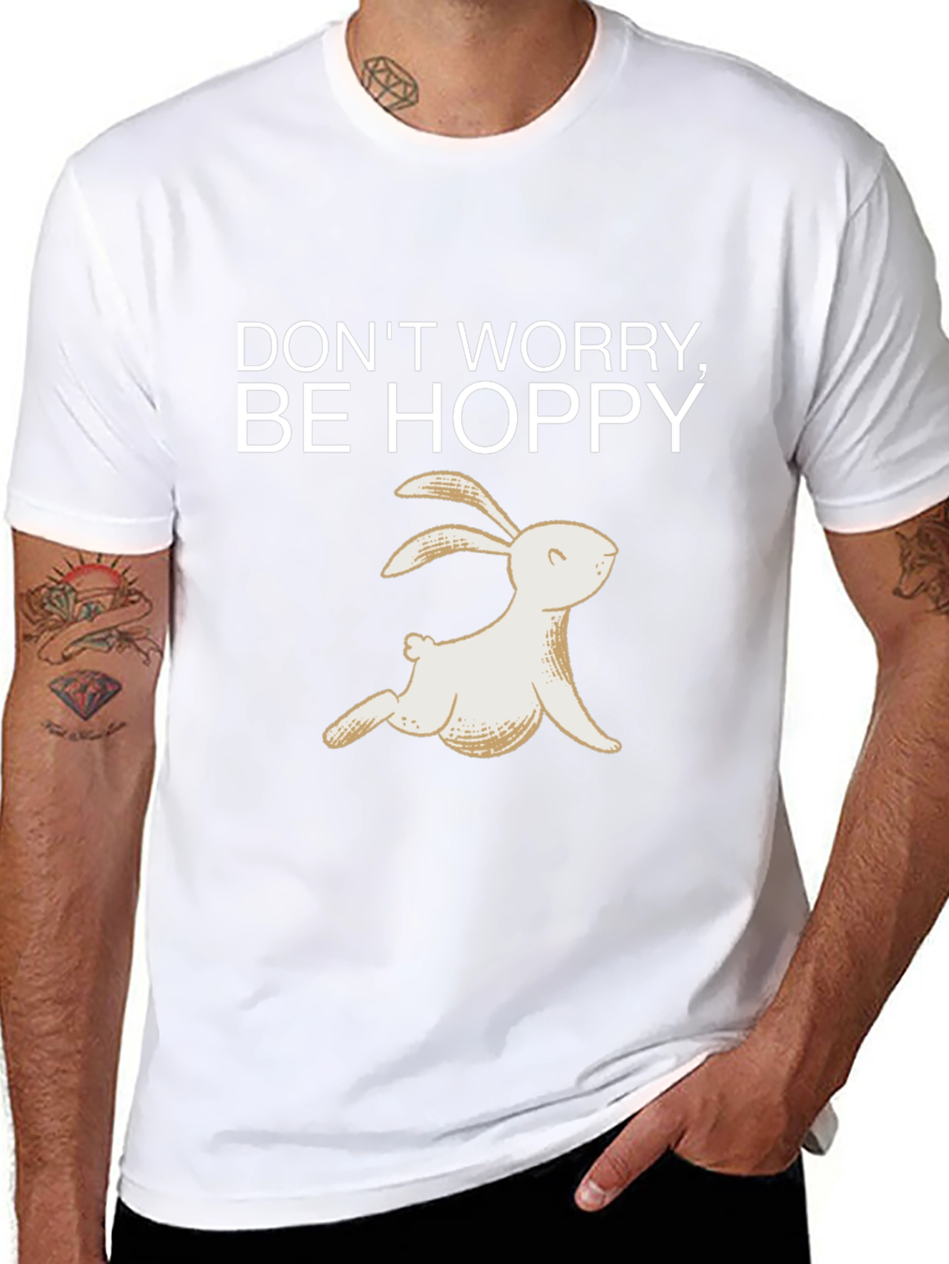 Camiseta Negra Be Hoppy Conejo Primavera