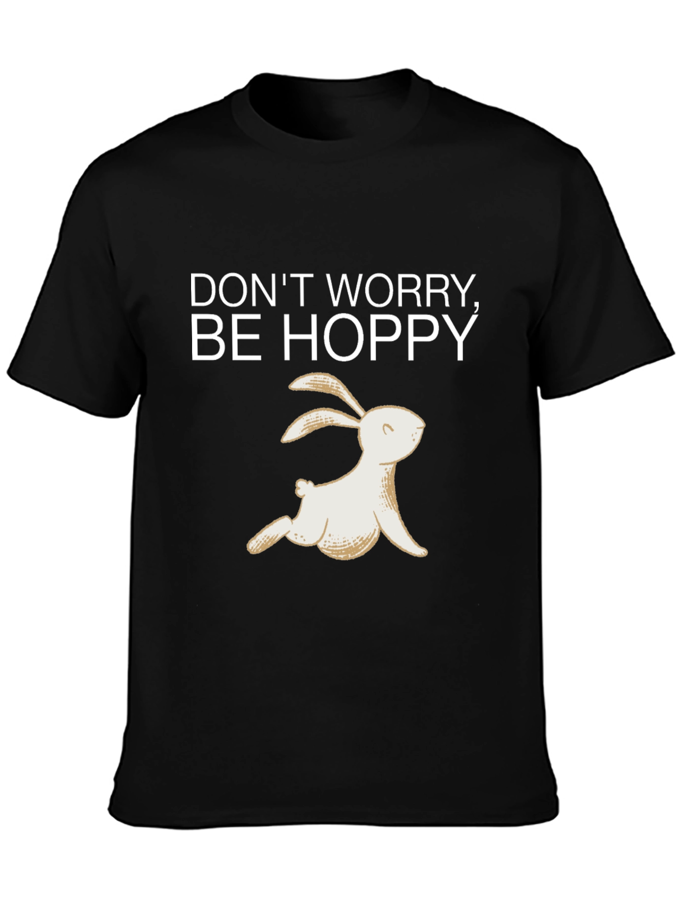 Camiseta Negra Be Hoppy Conejo Primavera