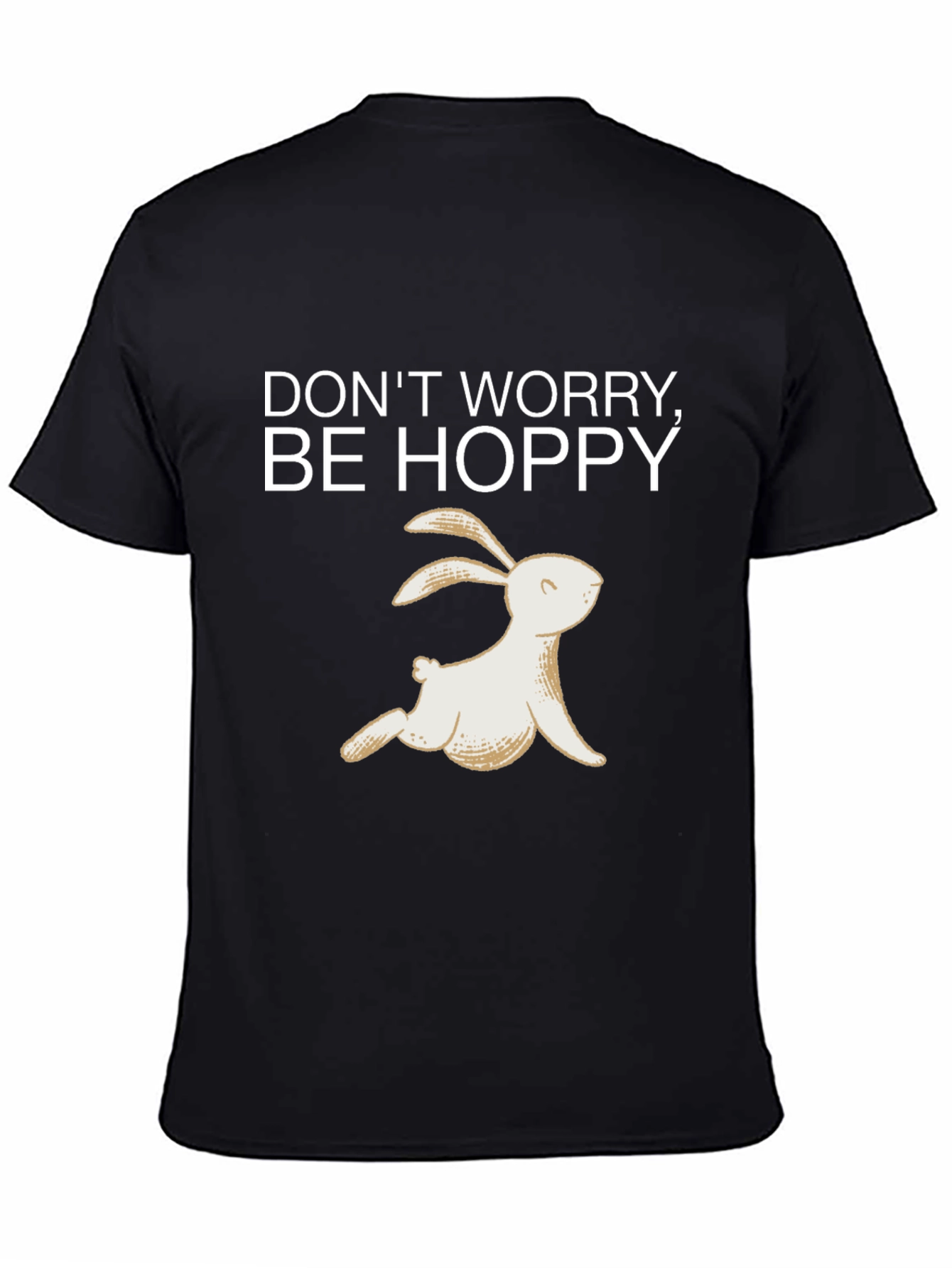 Camiseta Negra Be Hoppy Conejo Primavera