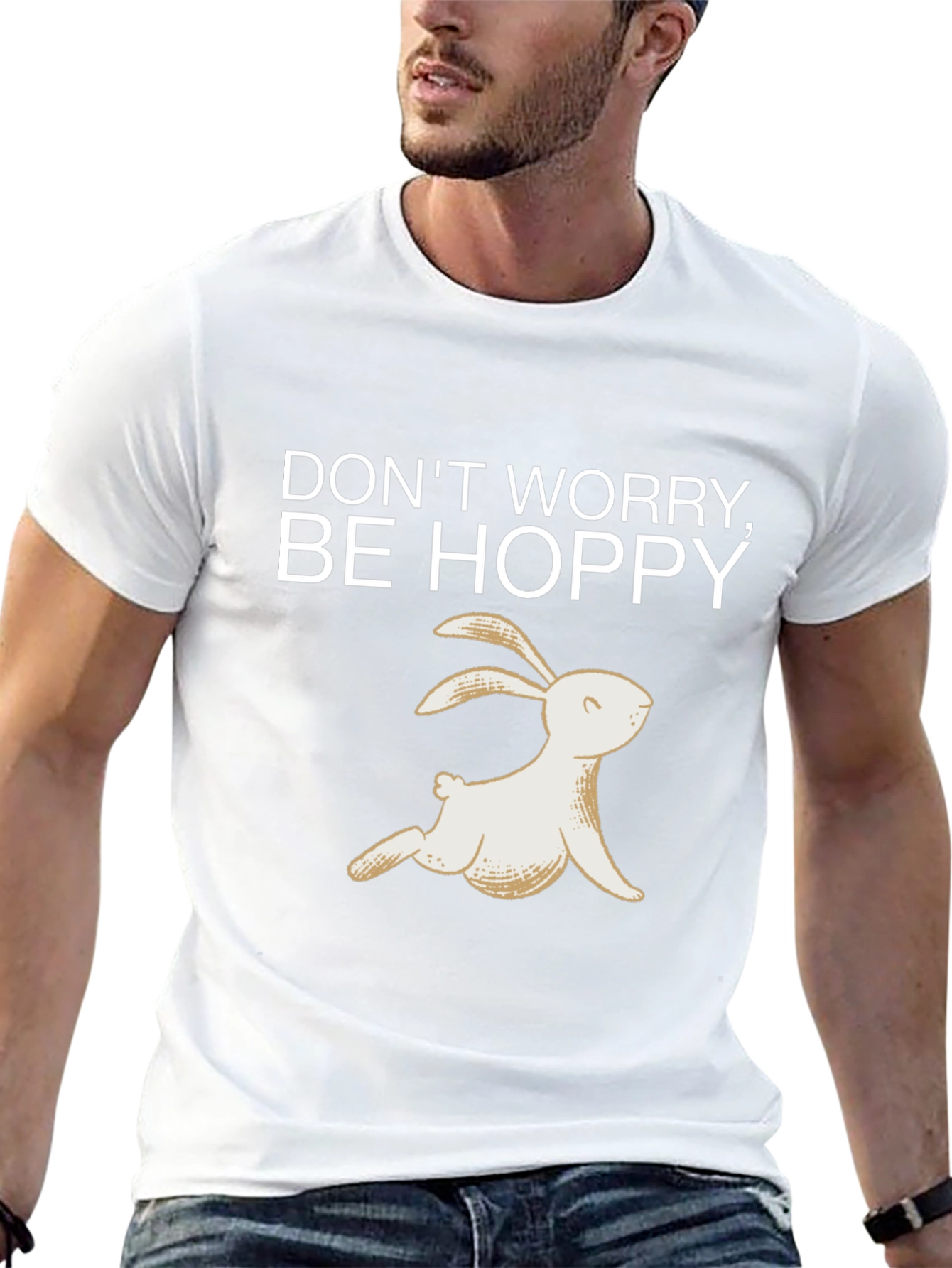 Camiseta Negra Be Hoppy Conejo Primavera