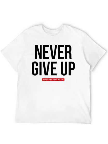 Camiseta Negra Motivacional Never Give Up