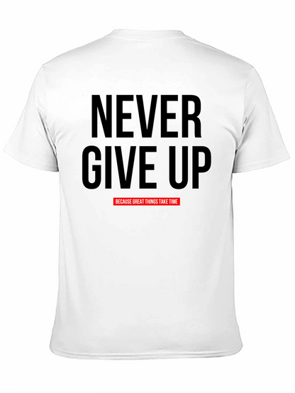 Camiseta Negra Motivacional Never Give Up