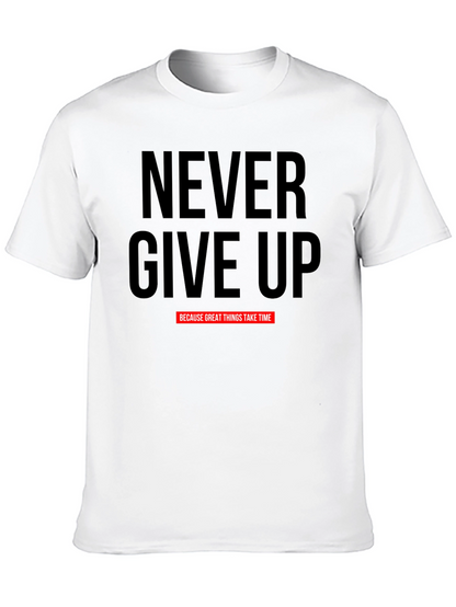 Camiseta Negra Motivacional Never Give Up