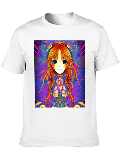Camiseta Negra con Diseño Anime Psicodélico