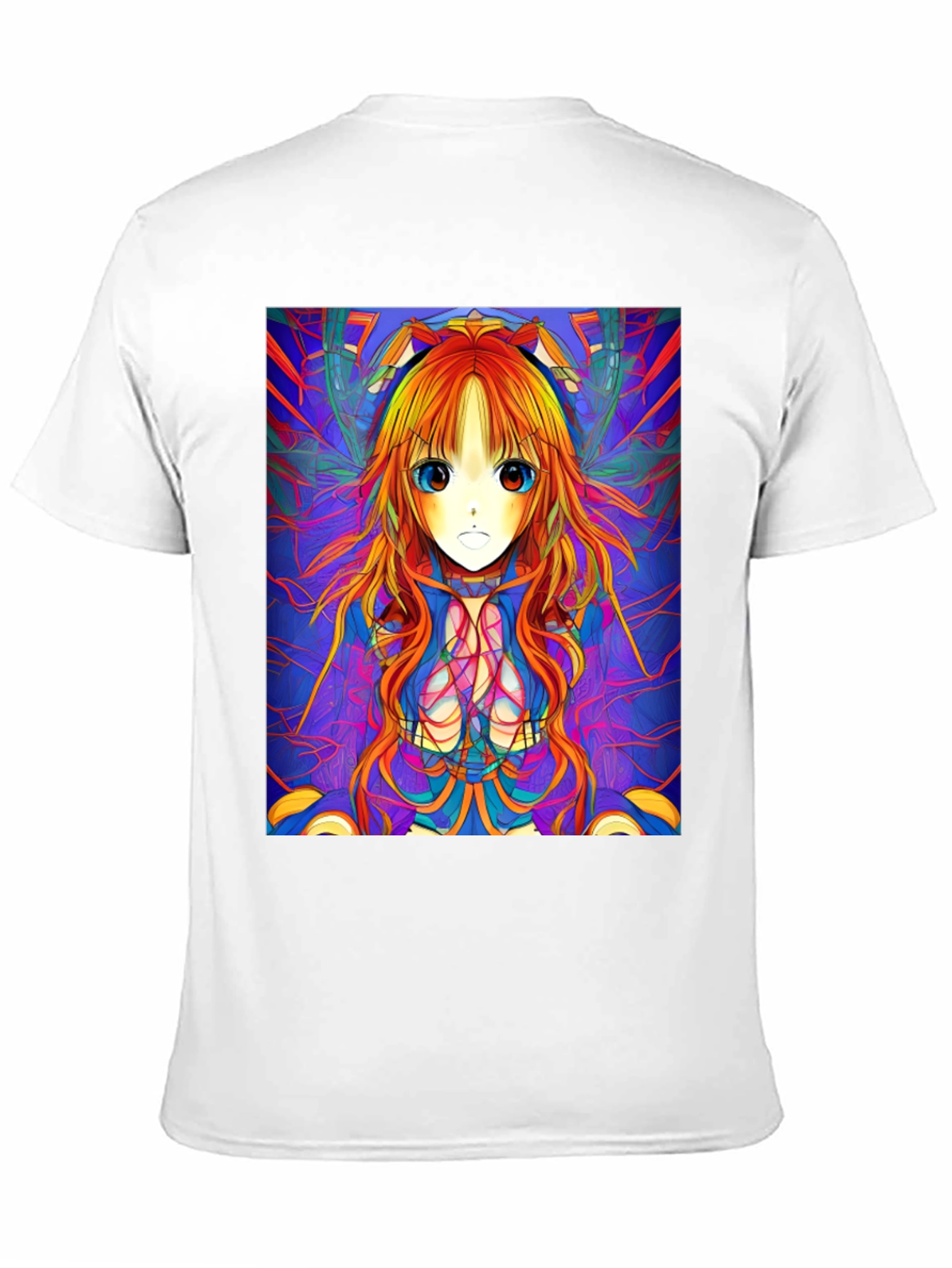 Camiseta Negra con Diseño Anime Psicodélico