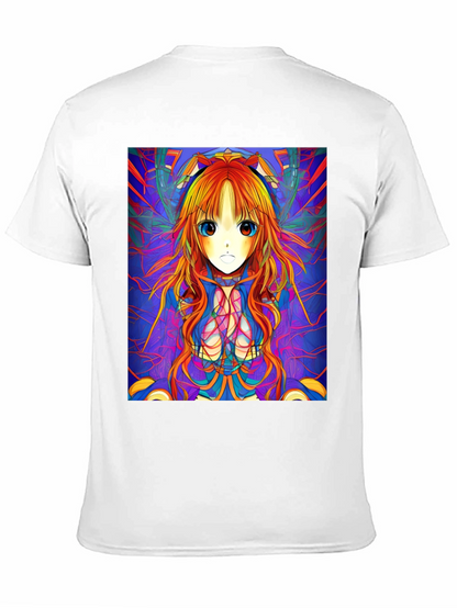 Camiseta Negra con Diseño Anime Psicodélico