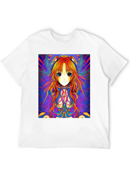 Camiseta Negra con Diseño Anime Psicodélico