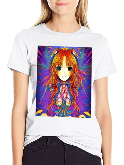 Camiseta Negra con Diseño Anime Psicodélico