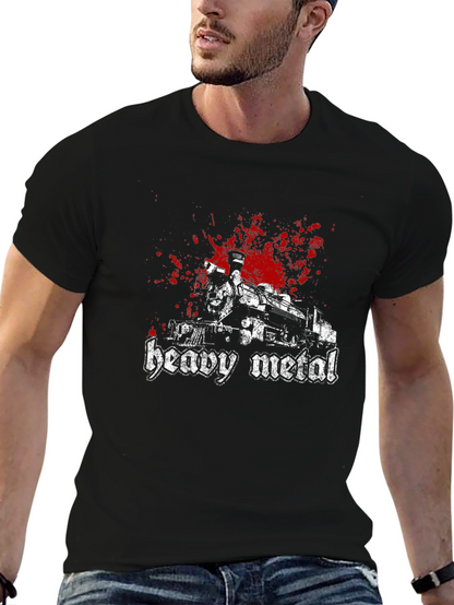 Camiseta Negra Heavy Metal - Diseño Tren Sangriento