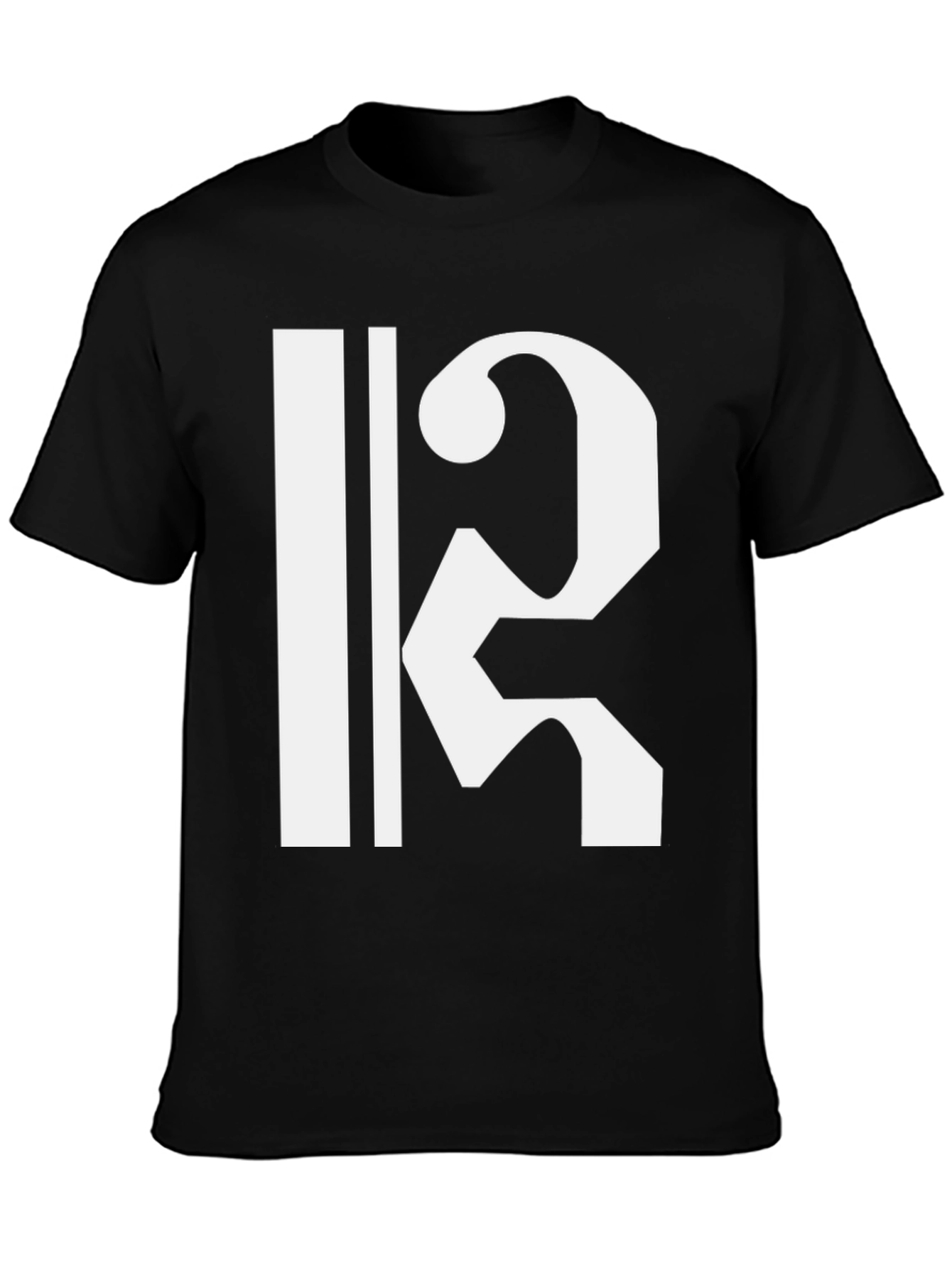 Camiseta Negra con Clave de Do Blanca
