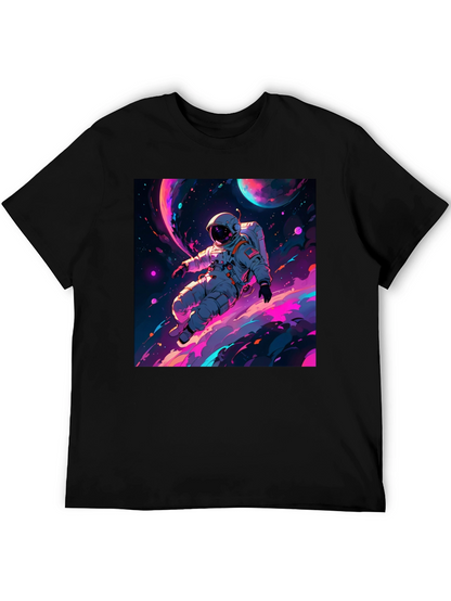Camiseta Negra con Diseño de Astronauta Espacial