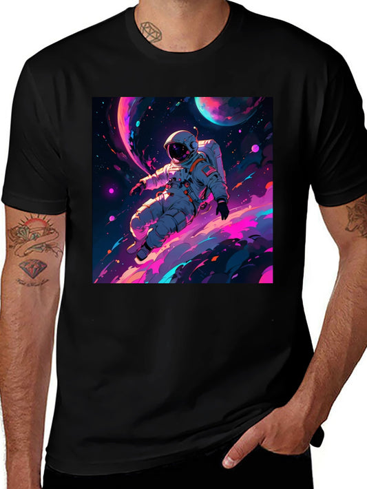 Camiseta Negra con Diseño de Astronauta Espacial