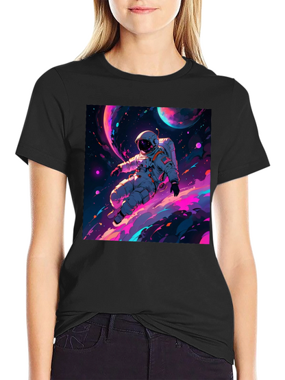 Camiseta Negra con Diseño de Astronauta Espacial
