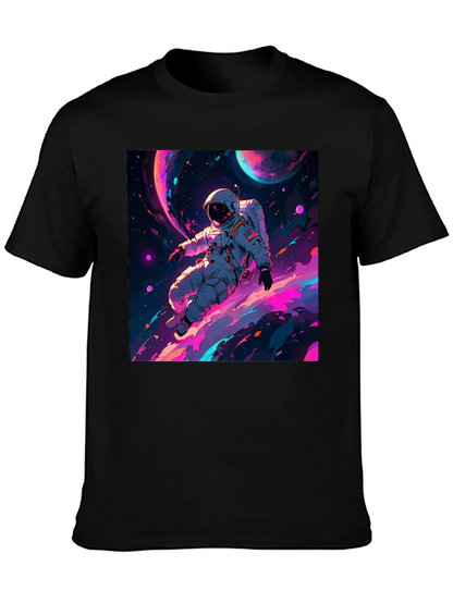 Camiseta Negra con Diseño de Astronauta Espacial