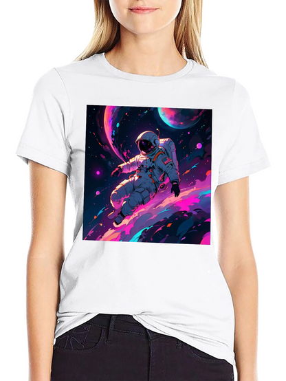 Camiseta Negra con Diseño de Astronauta Espacial