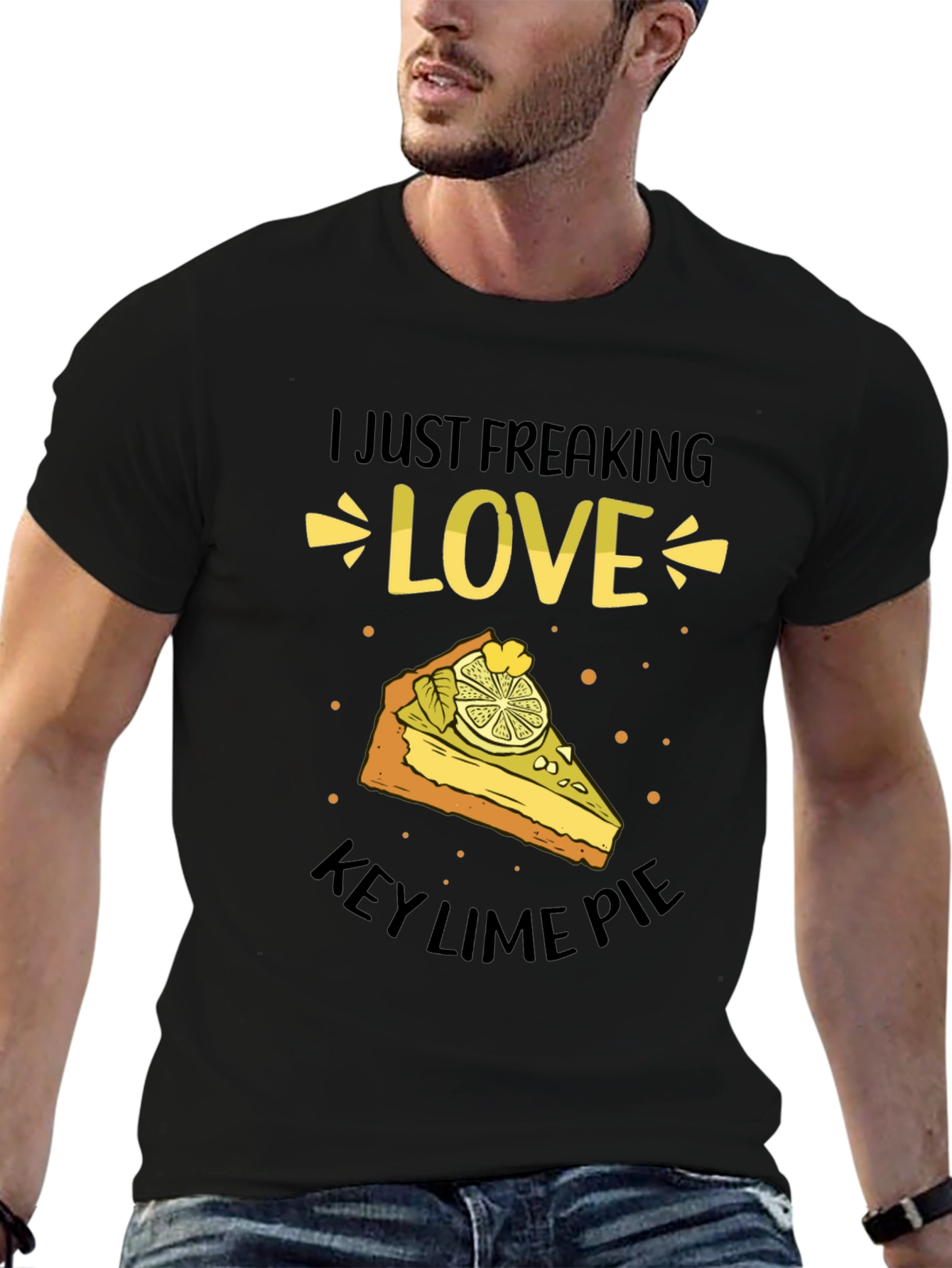 Camiseta Negra: Amo el Key Lime Pie