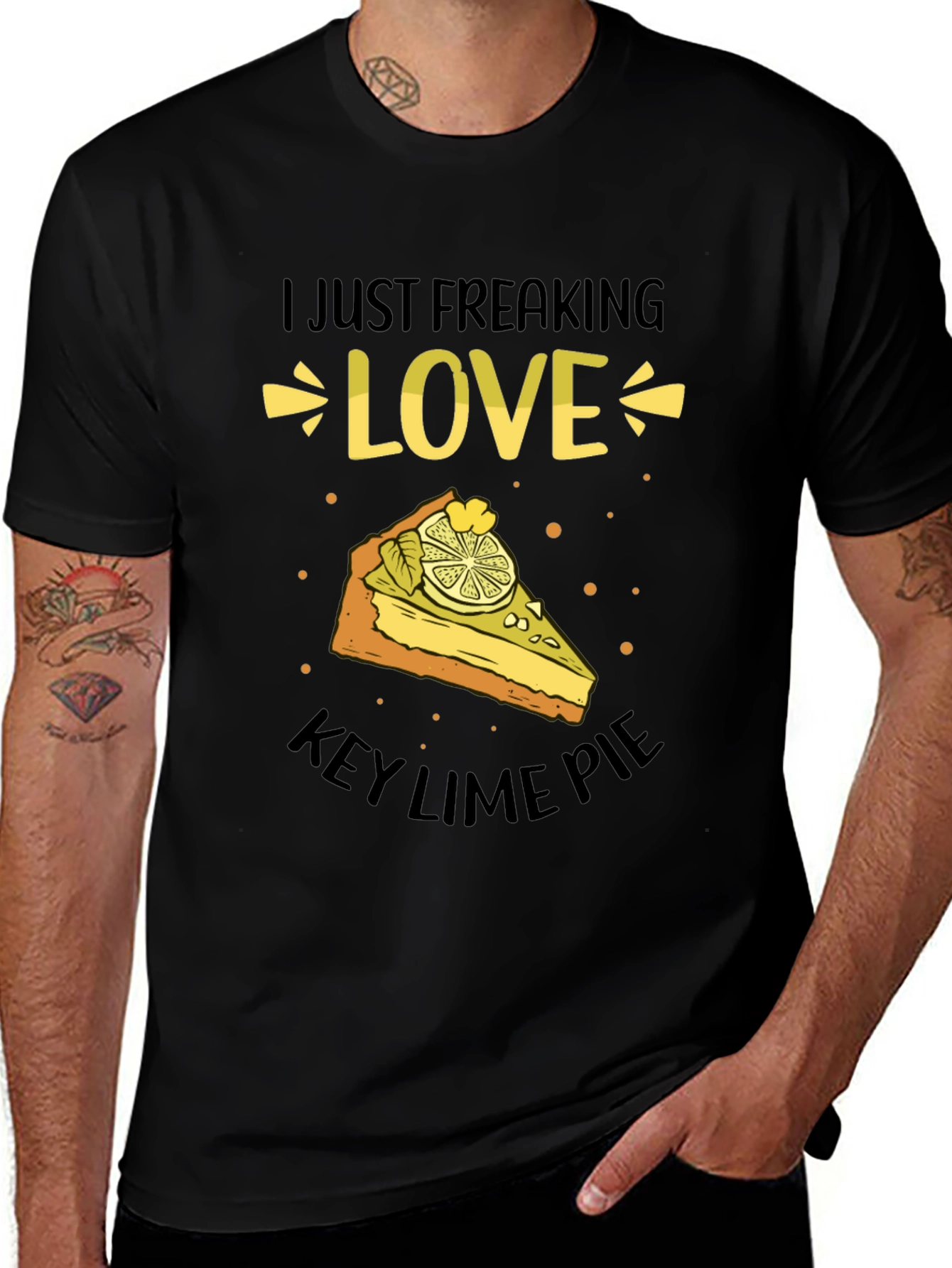 Camiseta Negra: Amo el Key Lime Pie