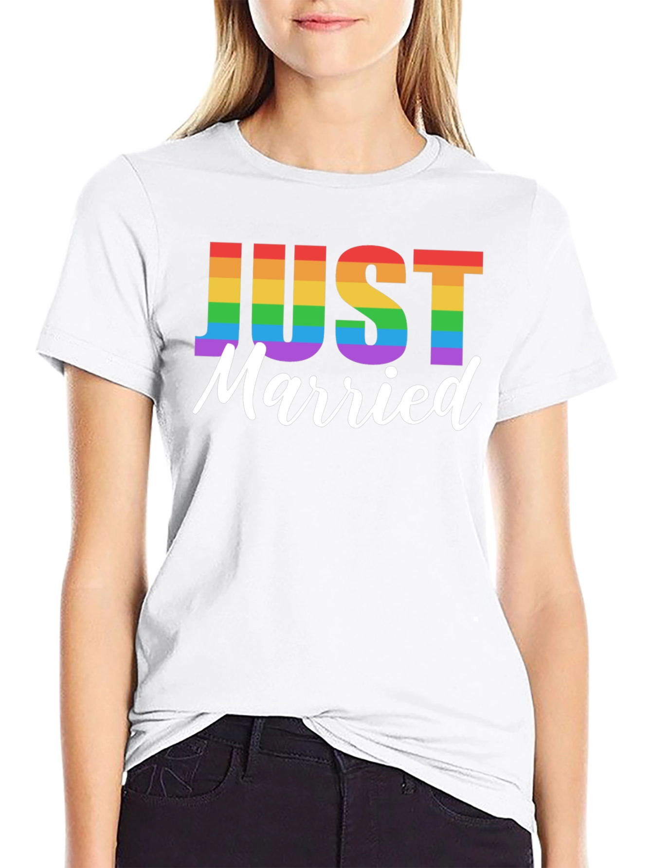 Camiseta Negra Recién Casados Orgullo LGBT