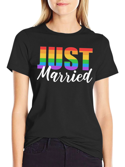 Camiseta Negra Recién Casados Orgullo LGBT