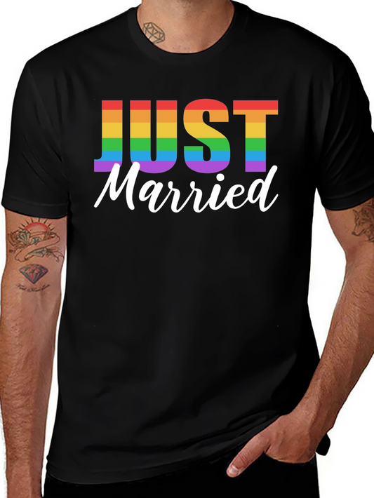 Camiseta Negra Recién Casados Orgullo LGBT
