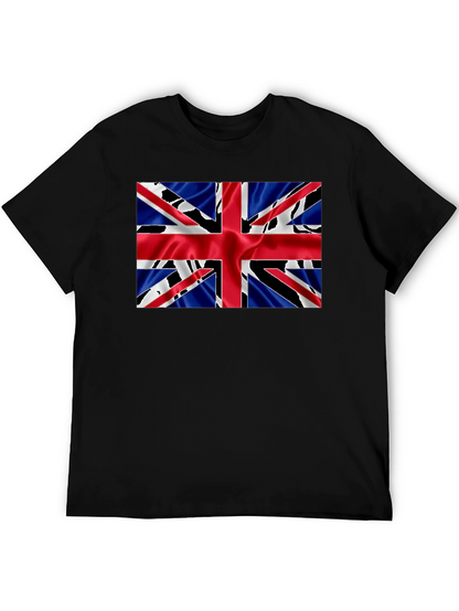Camiseta Negra con Diseño de la Bandera Británica