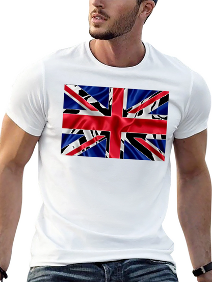 Camiseta Negra con Diseño de la Bandera Británica