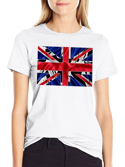 Camiseta Negra con Diseño de la Bandera Británica