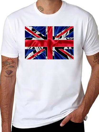 Camiseta Negra con Diseño de la Bandera Británica