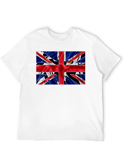 Camiseta Negra con Diseño de la Bandera Británica