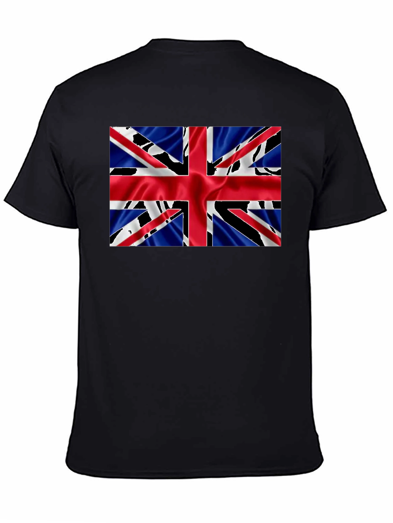 Camiseta Negra con Diseño de la Bandera Británica