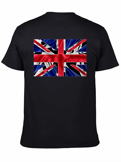 Camiseta Negra con Diseño de la Bandera Británica