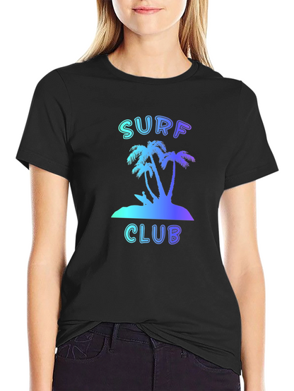 Camiseta Negra Surf Club Estilo Verano