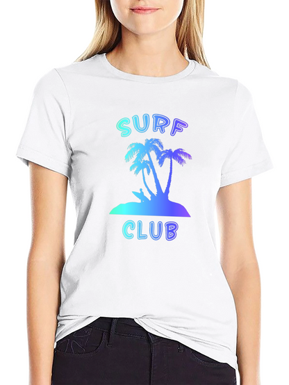 Camiseta Negra Surf Club Estilo Verano