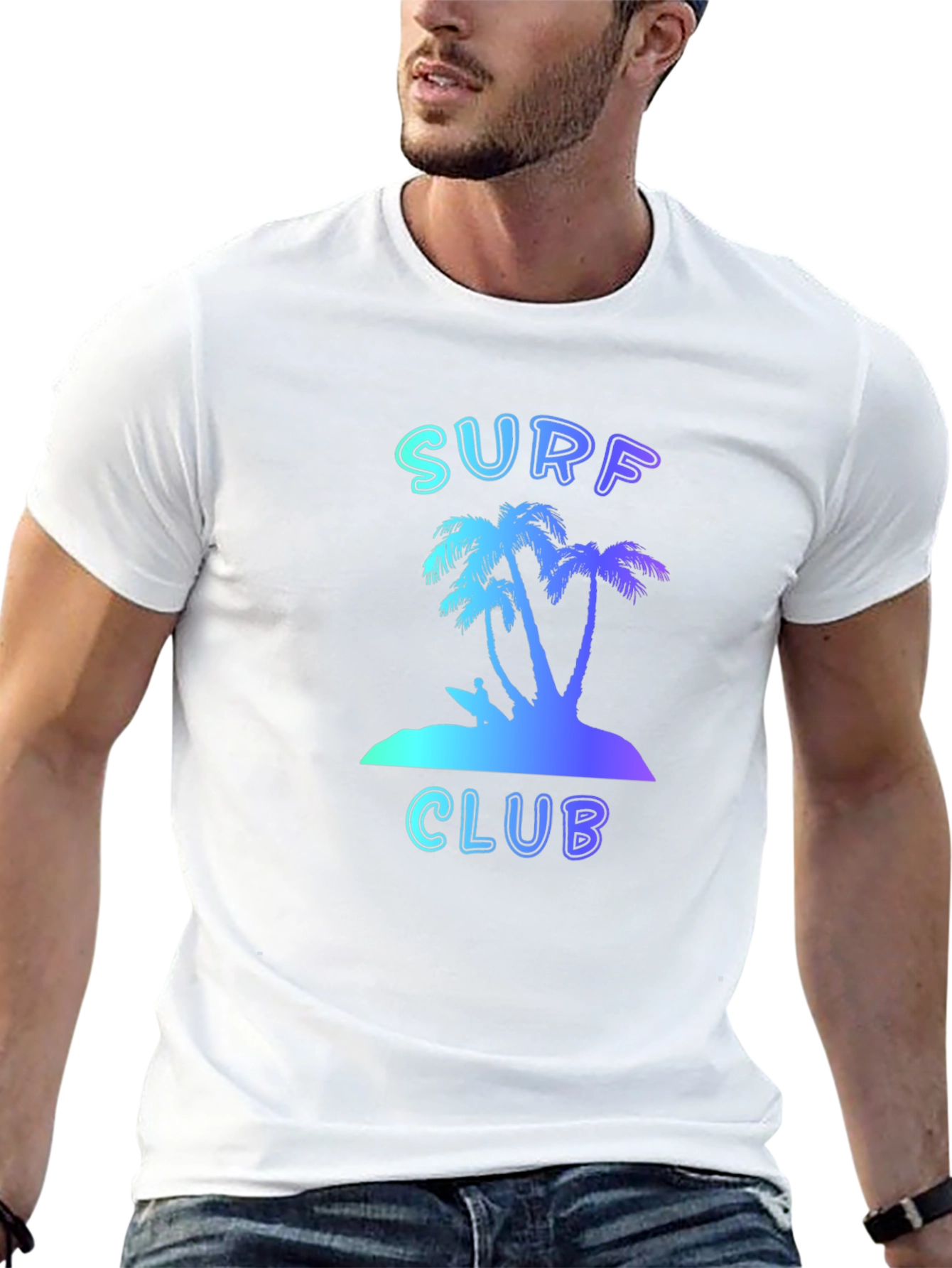 Camiseta Negra Surf Club Estilo Verano