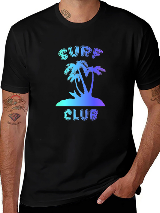 Camiseta Negra Surf Club Estilo Verano